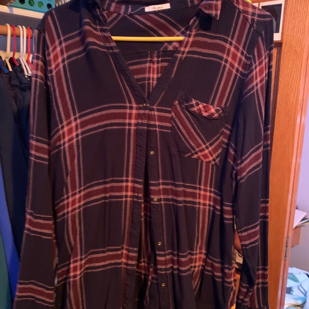 dark blue pink and purple flannel